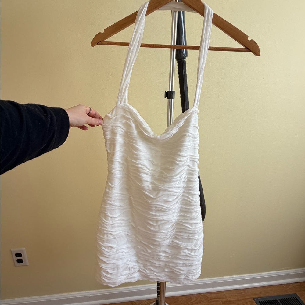 SHEIN White ruched mini dress